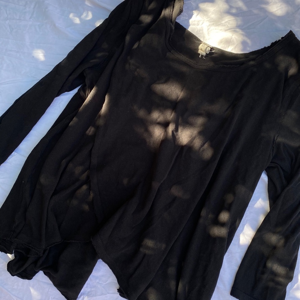 Free people black lounging shirt.